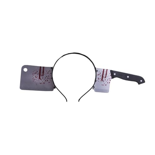 PARTY DISCOUNT NEU Haarreif Hackbeil im Kopf, blutiges Halloween-Accessoire von PARTY DISCOUNT