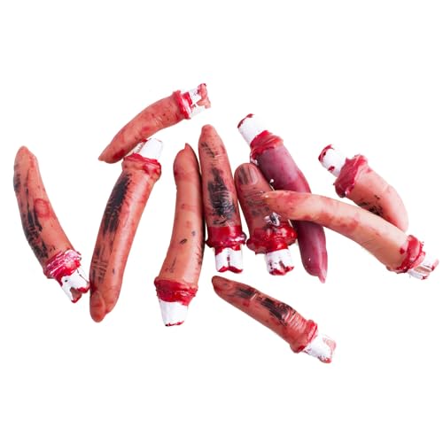 PARTY DISCOUNT NEU Halloween-Deko Abgehackte Finger, 10 Stück von PARTY DISCOUNT
