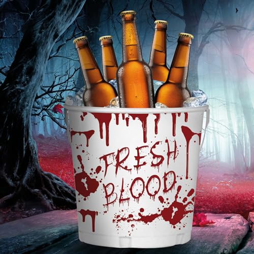 PARTY DISCOUNT NEU Halloween-Eimer Fresh Blood, aus Blech, ca. 19x23cm von PARTY DISCOUNT