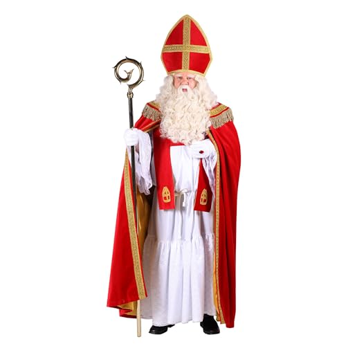 PARTY DISCOUNT NEU Herren-Kostüm Sankt Nikolaus, 5-tlg. mit Umhang, Mitra, Stola, Albe und Kordel, Einheitsgröße von PARTY DISCOUNT