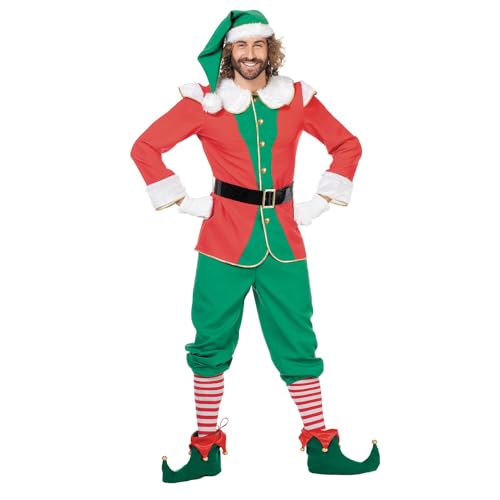 PARTY DISCOUNT NEU Herren-Kostüm Weihnachtself, rot-grün, Gr. 60 von PARTY DISCOUNT