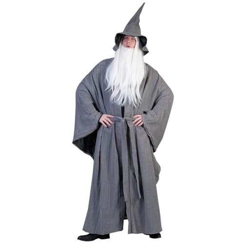 PARTY DISCOUNT NEU Herren-Kostüm Zauberer-Mantel grau, mit Hut und Gürtel, Einheitsgröße von PARTY DISCOUNT