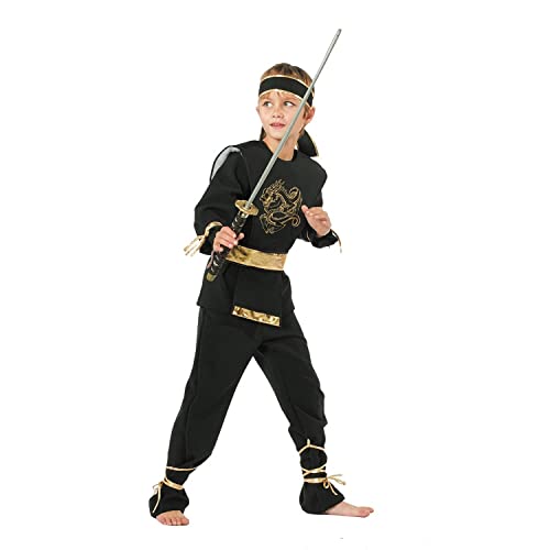 PARTY DISCOUNT NEU Kinder-Kostüm Ninja Dragon, inkl. Hose, Oberteil, Gürtel & Stirnband, Größe: 152 von PARTY DISCOUNT
