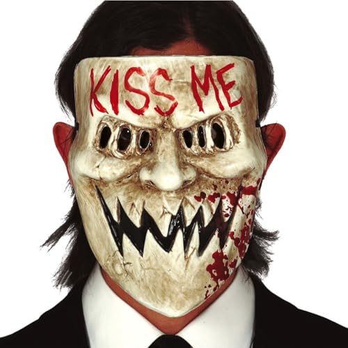 PARTY DISCOUNT NEU Kunststoff-Maske Kiss Me, mit blutigem Schriftzug von PARTY DISCOUNT