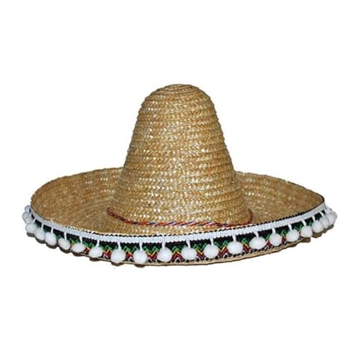 PARTY DISCOUNT NEU Mexikanischer Hut/Sombrero mit Bommeln, Durchmesser 60 cm, Natur von PARTY DISCOUNT