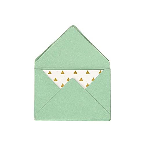 PARTY DISCOUNT NEU Mini Briefumschläge & Karten, 3 x 4,5 cm, 10 Stück, Türkis - Hot Foil Gold von PARTY DISCOUNT