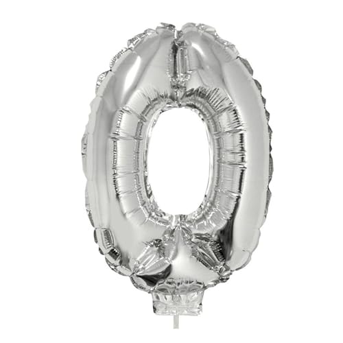 PARTY DISCOUNT NEU Mini-Folienballon am Papierstäbchen, Zahl 0, Silber, ca. 40cm PARTY DISCOUNT NEU Mini-Folienballon am Papierstäbchen, Zahl 0, Silber, ca. 40cm von PARTY DISCOUNT