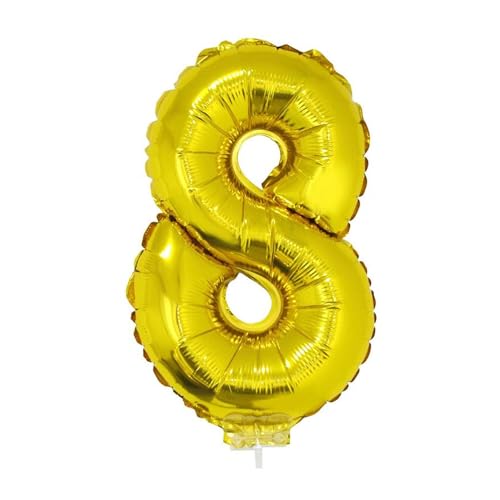 PARTY DISCOUNT NEU Mini-Folienballon am Papierstäbchen, Zahl 8, Gold, ca. 40cm PARTY DISCOUNT NEU Mini-Folienballon am Papierstäbchen, Zahl 8, Gold, ca. 40cm von PARTY DISCOUNT
