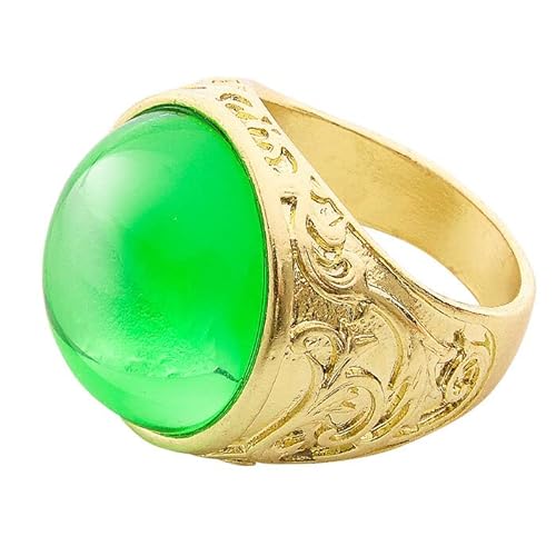 PARTY DISCOUNT NEU Schöner Goldener Ring mit grünem Stein für Pirat, Mittelalter & Co., Einheitsgröße PARTY DISCOUNT NEU Schöner Goldener Ring mit grünem Stein für Pirat, Mittelalter & Co., Einheitsgröße von PARTY DISCOUNT