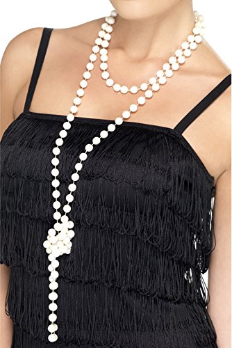 PARTY DISCOUNT Perlenkette mit Kleinen Perlen, Weiß, 180 cm von PARTY DISCOUNT