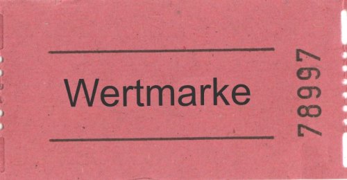 PARTY DISCOUNT Rollen-Gutscheine Wertmarke 1000 Abrisse, 1 Rolle, rot von PARTY DISCOUNT