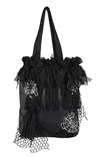 PARTY DISCOUNT Tasche Hexe Hazel schwarz mit Spinnennetzdekor von PARTY DISCOUNT