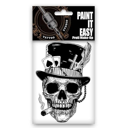 PARTY DISCOUNT Temporäres Tattoo-Motiv Reality, 10,5 x 14,8cm, Prison Totenkopf mit Spielkarten PARTY DISCOUNT Temporäres Tattoo-Motiv Reality, 10,5 x 14,8cm, Prison Totenkopf mit Spielkarten von PARTY DISCOUNT