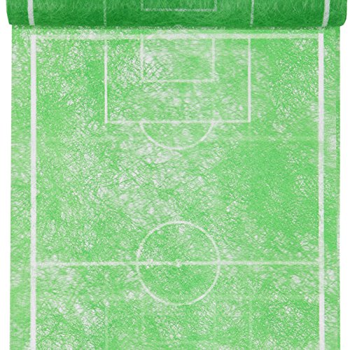 PARTY DISCOUNT Tischläufer Fußballfeld, 30cm x 5m grün, 1 STK von PARTY DISCOUNT