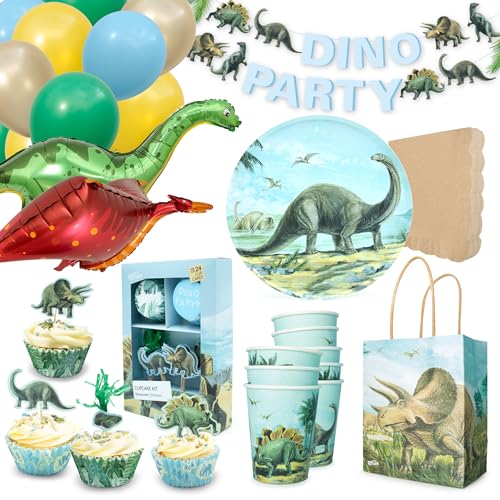 PARTY PARTY 103 Teile Dino PARTYGESCHIRR + GESCHENKTÜTEN + CUPCAKE TOPPER + GIRLANDE + BALLONS Set für 8 Gäste Kindergeburtstag Dinosaurier Geburtstag Dino Deko Jungen PARTY PARTY 103 Teile Dino PARTYGESCHIRR + GESCHENKTÜTEN + CUPCAKE TOPPER + GIRLANDE + BALLONS Set für 8 Gäste Kindergeburtstag Dinosaurier Geburtstag Dino Deko Jungen von PARTY PARTY