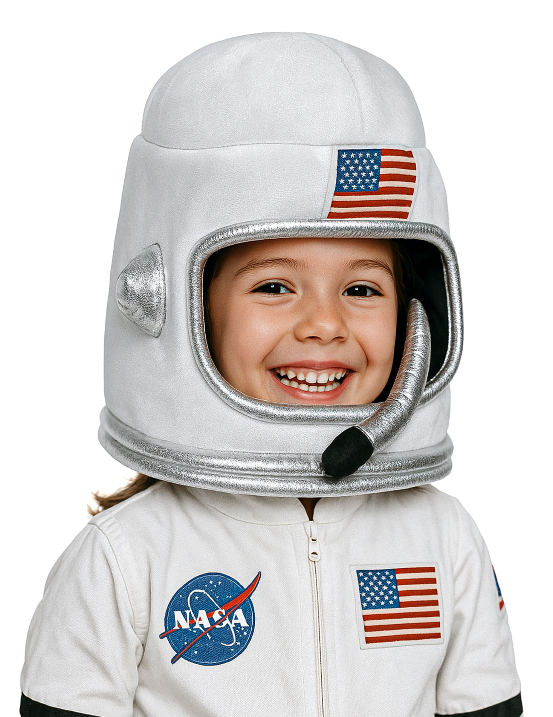 Astronauten-Helm Raumfahrer-Hut für Kinder weiss-silber von KARNEVAL-MEGASTORE
