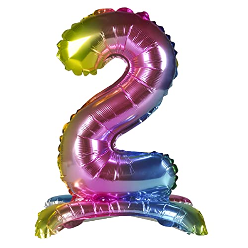 Party Time BLF3127-2-0056 Stehender Zahlen-Folienballon Nr. 2, Mehrfarbig von PARTY TIME