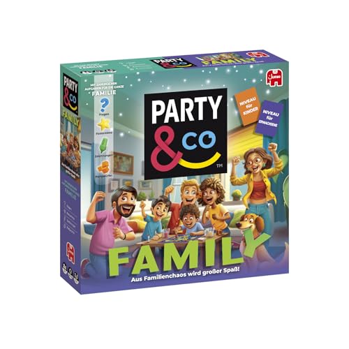 Party & Co. Family – Lustiges Brettspiel für Kinder und Erwachsene, Kartenspiel, ab 16 Jahren, 2–10 Spieler von PARTY & CO