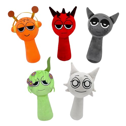Sprunki Spiel-Plüsch, Sprunki-Plüschtiere, niedliche Stofftiere, Plüschfigur, Sprunky-Spielzeug, Puppe, lustiges Geschenk für Kinder und Erwachsene, Spielzeit, 5 Stück von PARTYAGE