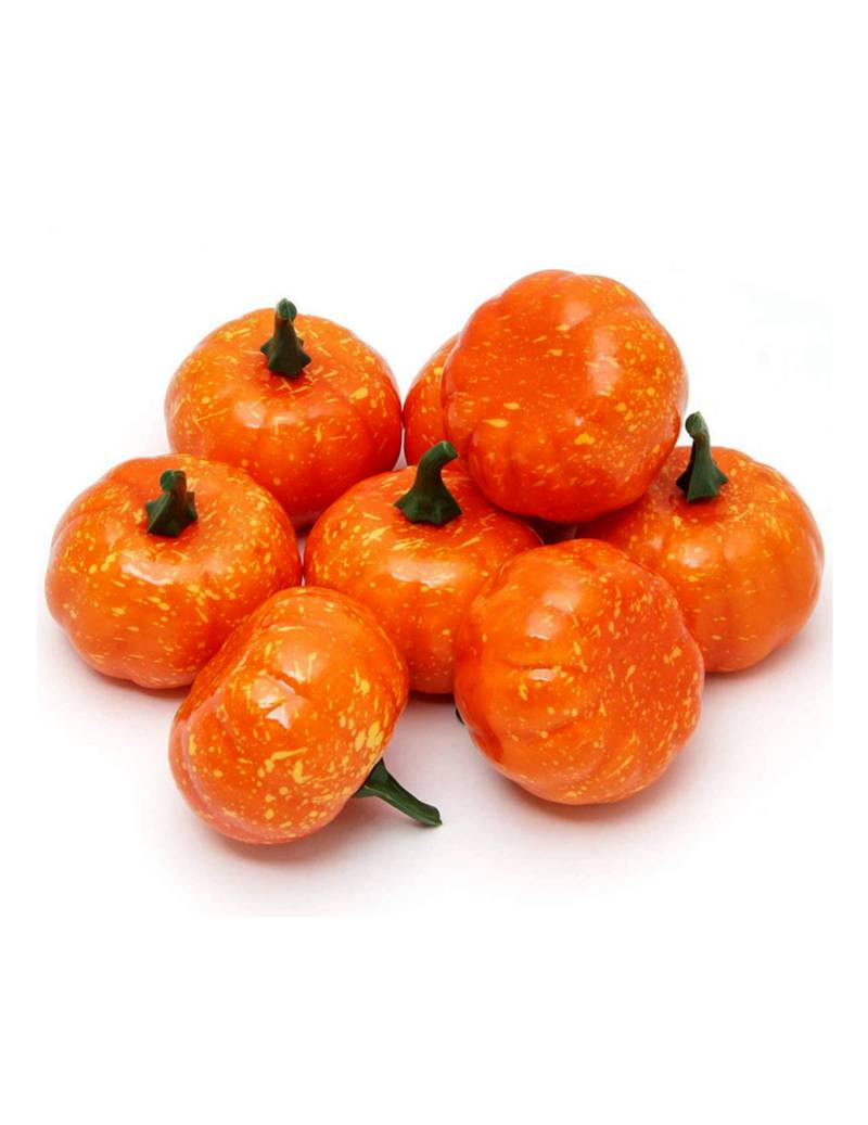 Kürbis-Set Dekofiguren Tischdeko orange 12 Stück von KARNEVAL-MEGASTORE