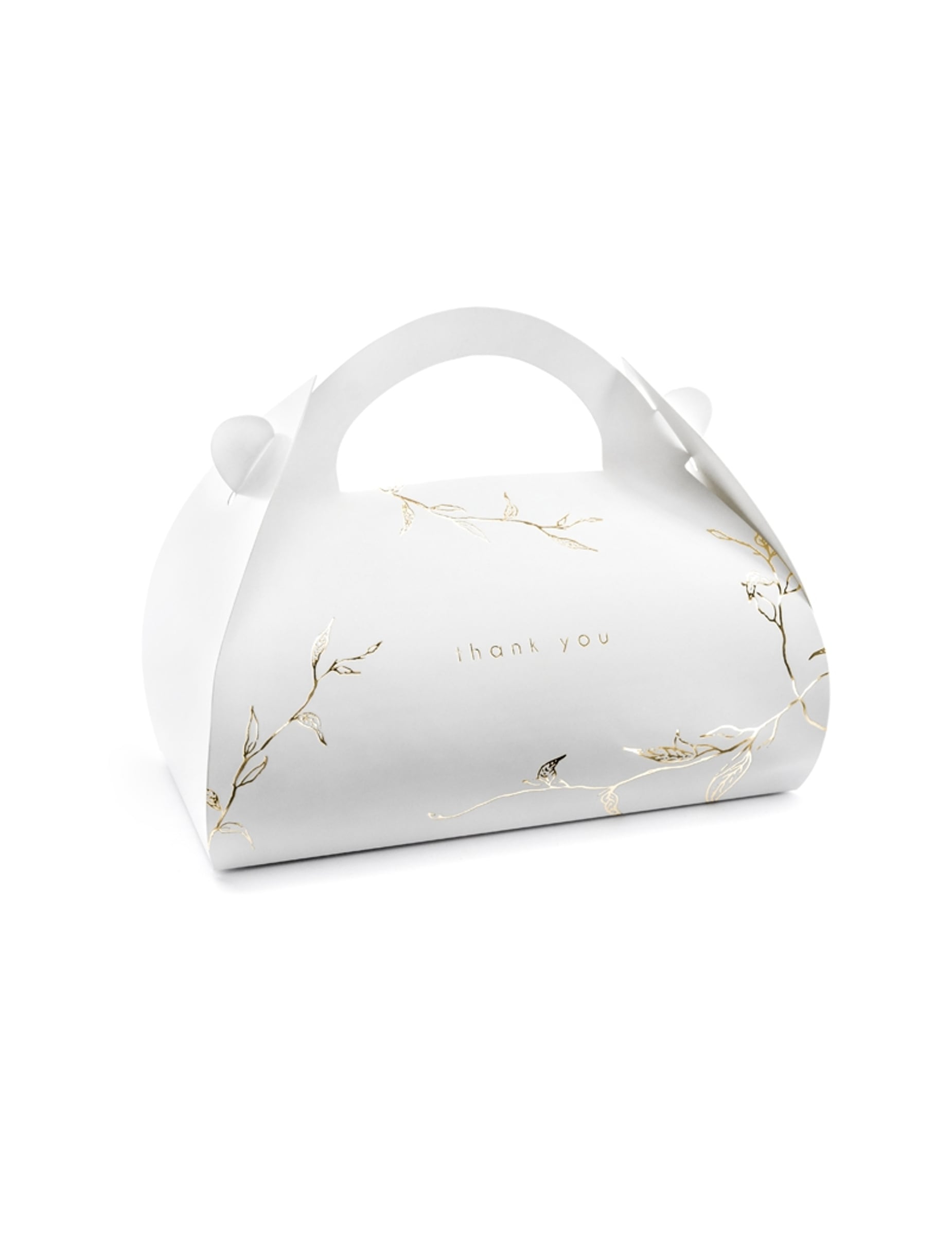 10 Gebäckboxen Thank You Weiß Gold 16 x 8,5 x 9,5 cm von PARTYDECO