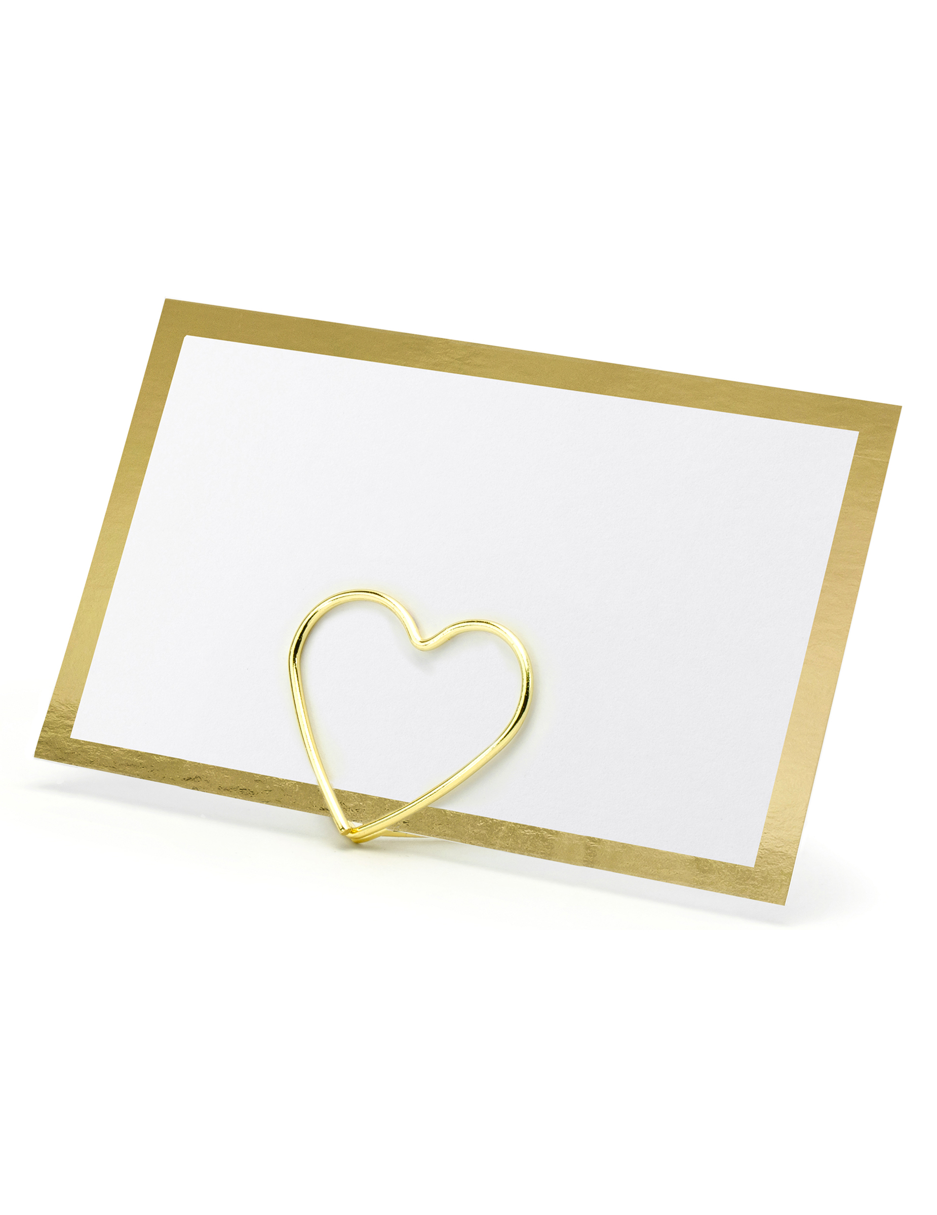 10 Platzkarten Weiß Gold 9,5 x 5,5 cm von PARTYDECO
