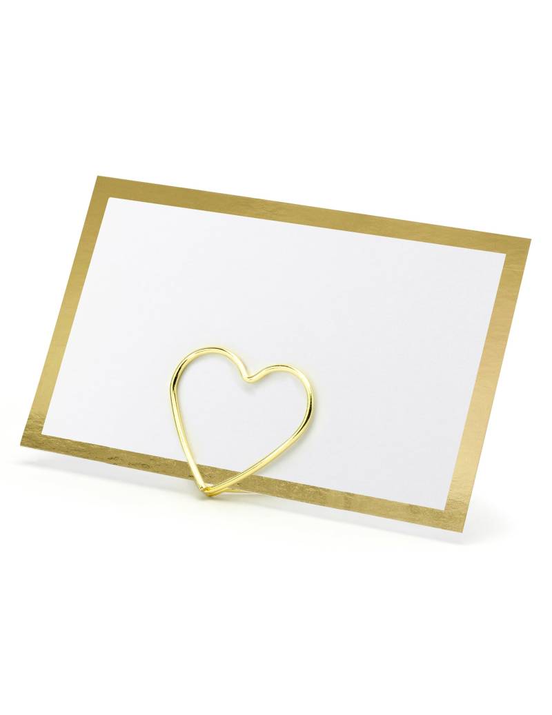10 Platzkarten Weiß Gold 9,5 x 5,5 cm von PARTYDECO