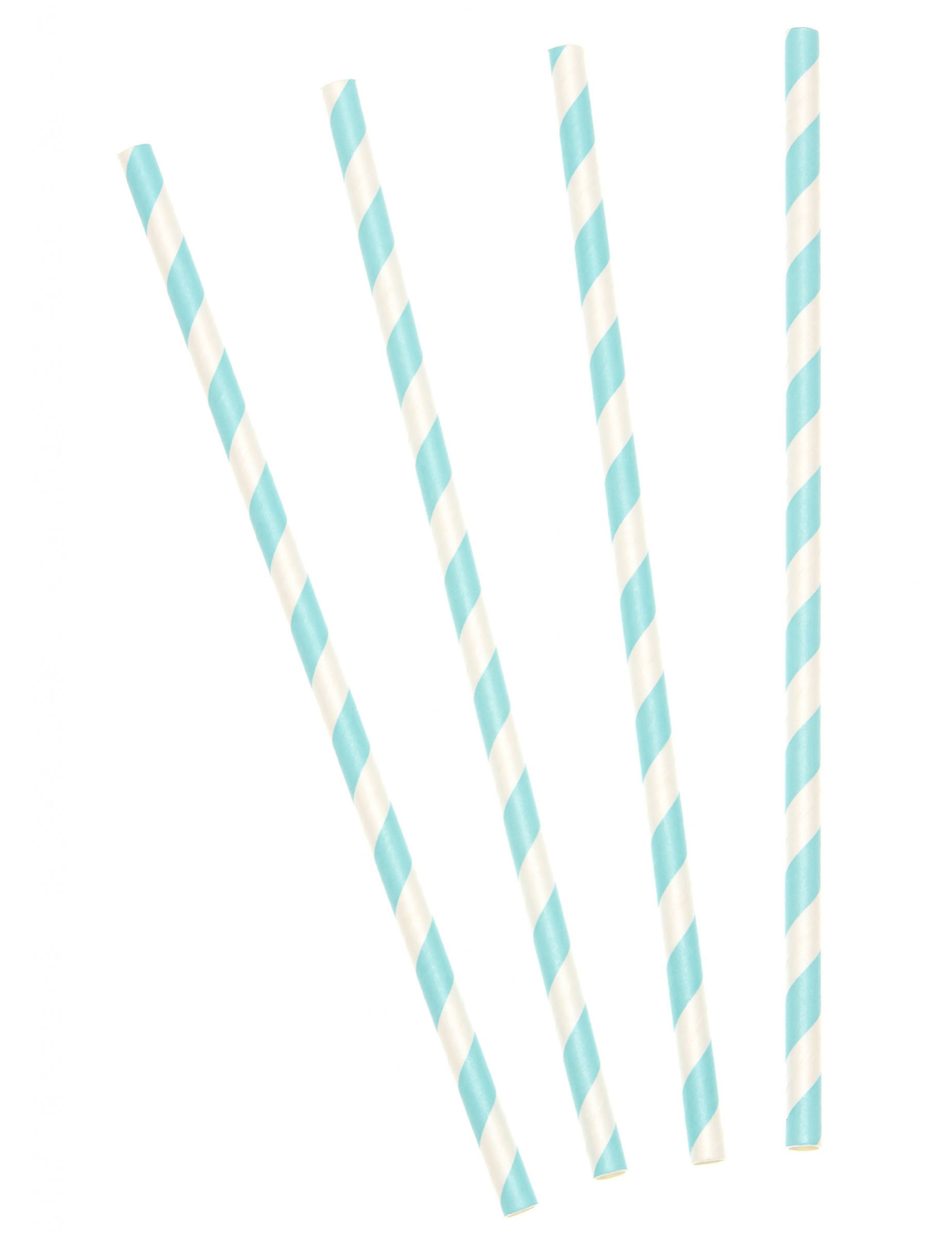 10 Strohhalme himmelblau gestreift 10 Strohhalme himmelblau gestreift von PARTYDECO
