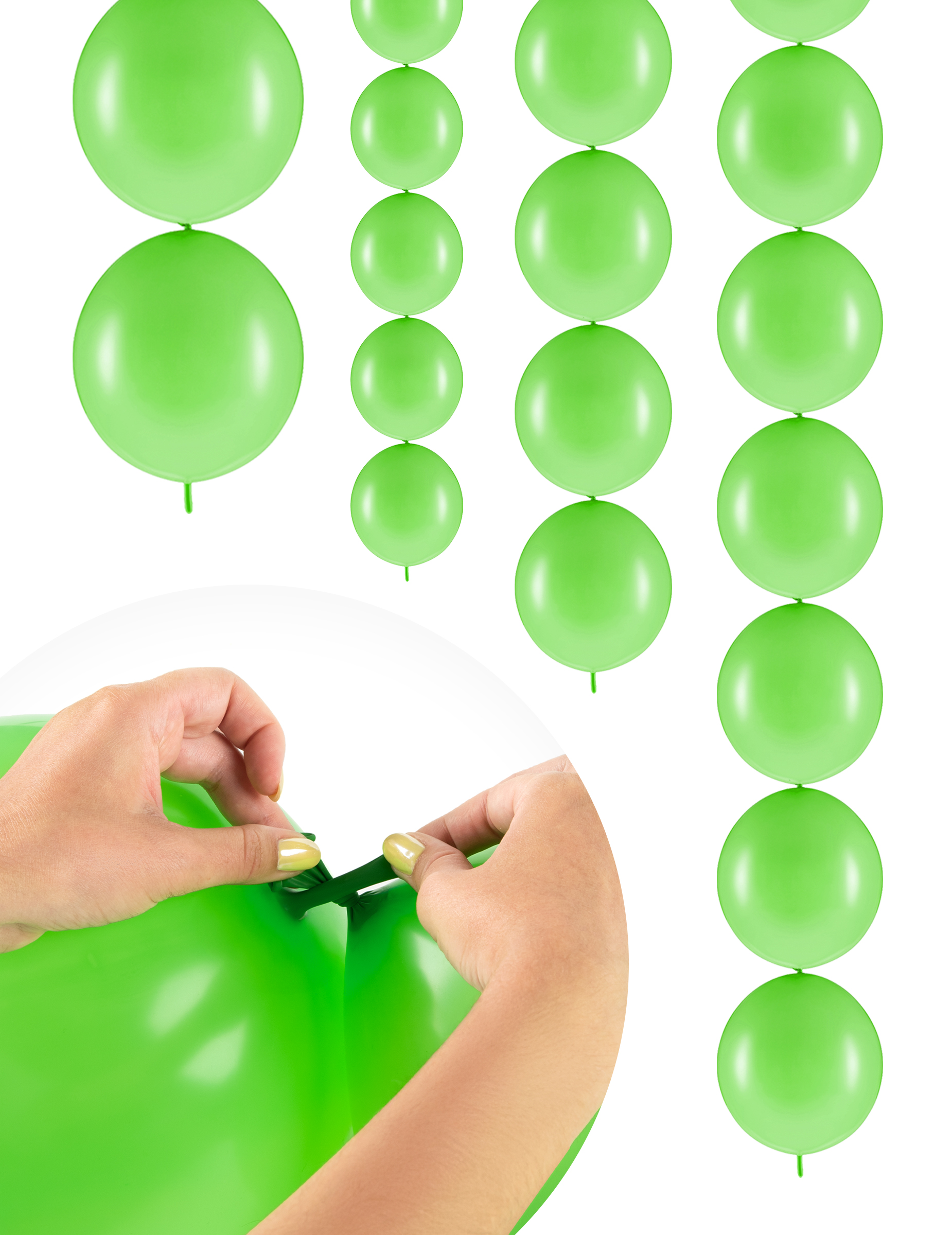20 Link-Ballons Hellgrün 28 cm von PARTYDECO