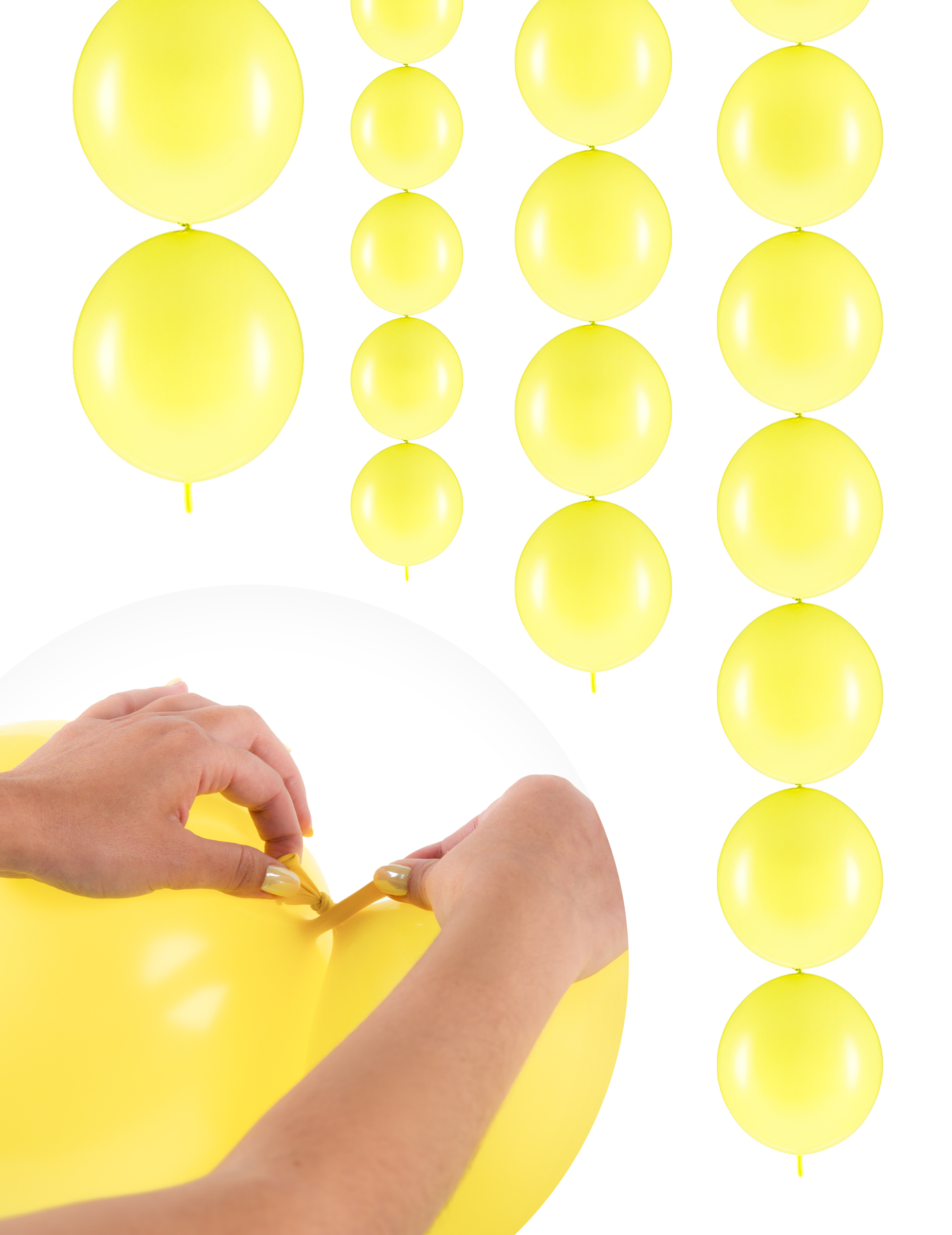 20 Link-Ballons Pastellgelb 28 cm von PARTYDECO