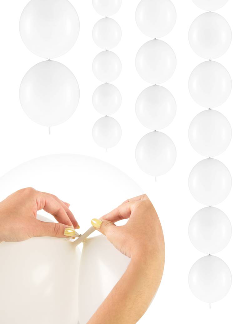 20 Link-Ballons Weiß 28 cm 20 Link-Ballons Weiß 28 cm von PARTYDECO