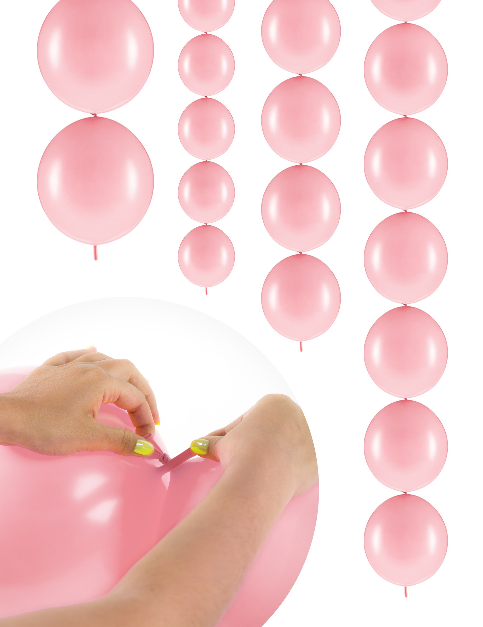 20 Link-Luftballons Pastellrosa 28 cm von PARTYDECO