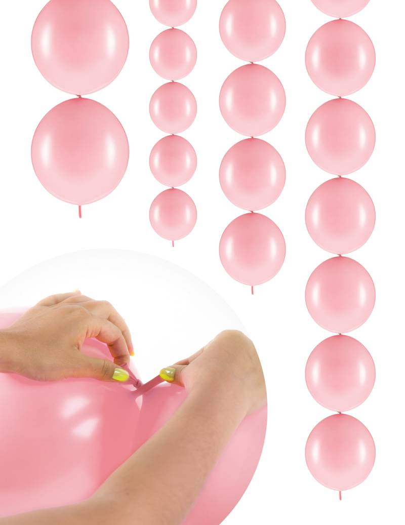20 Link-Luftballons Pastellrosa 28 cm von PARTYDECO