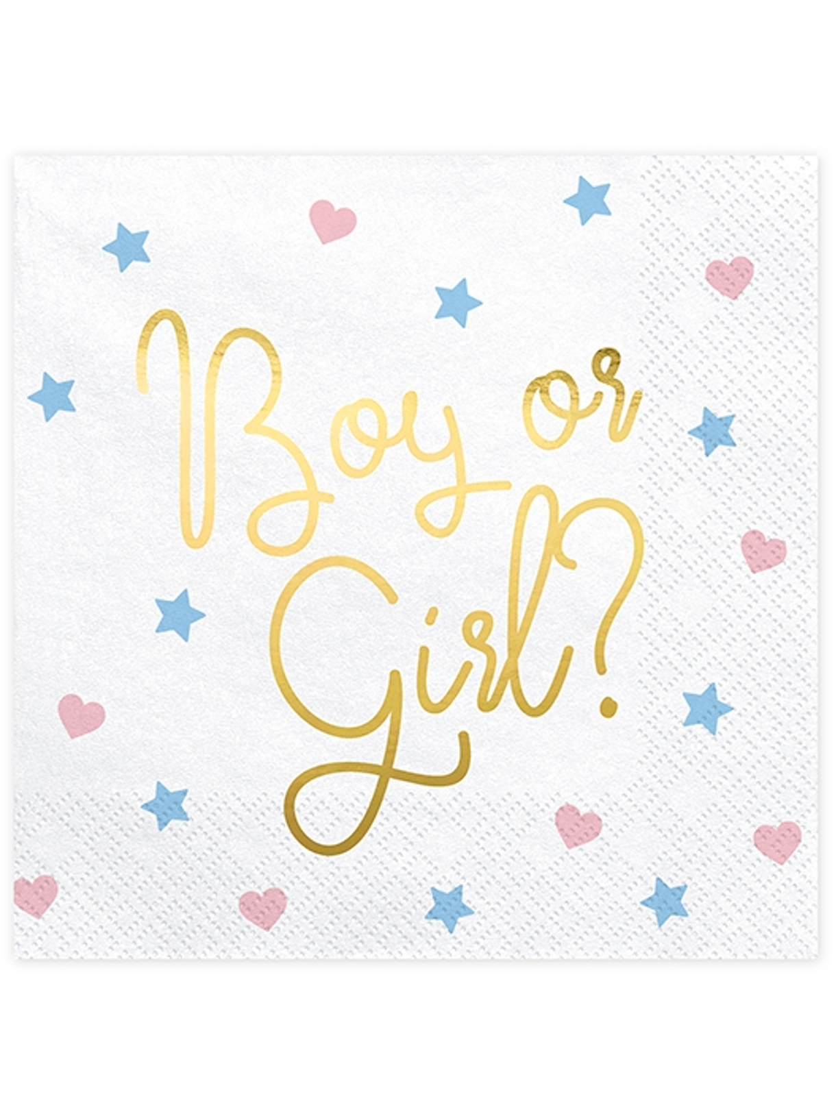 20 Servietten Boy or Girl Weiß 33 x 33 cm von PARTYDECO