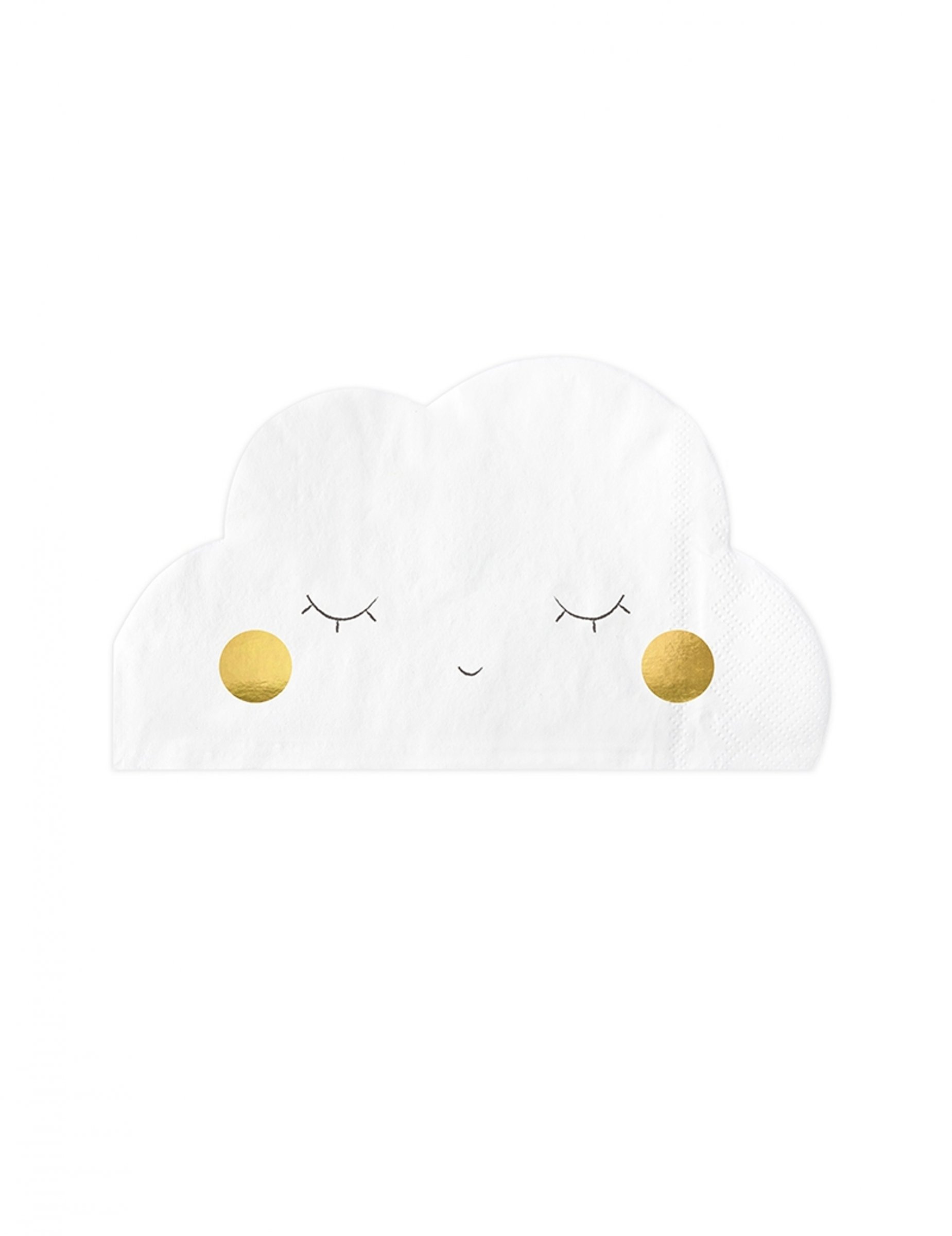 20 Servietten Wolkenform weiß 32 x 19 cm von PARTYDECO