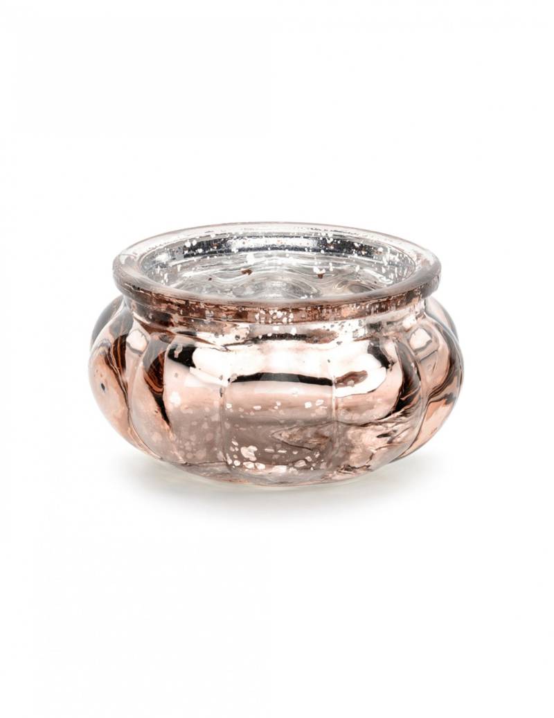 4 Windlichter aus Spiegelglas roségold 6 x 3 cm für Weihnachten von PARTYDECO