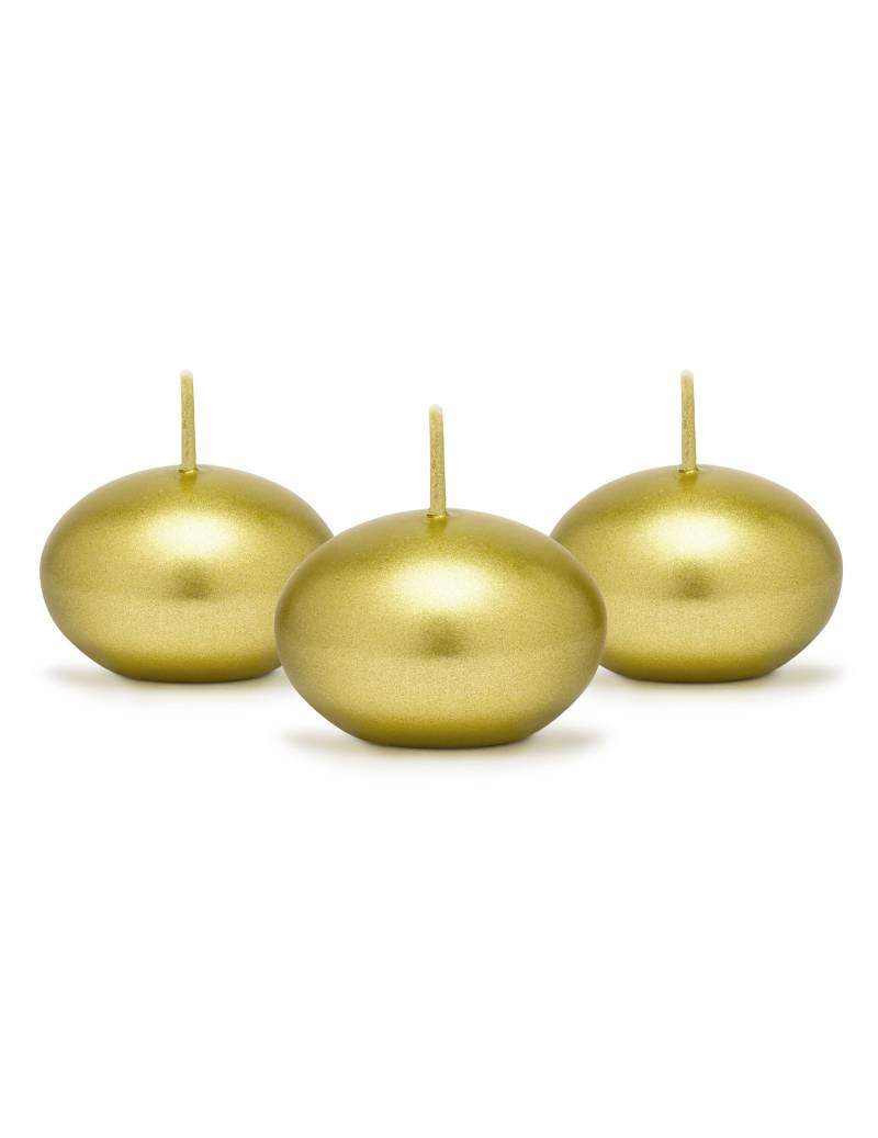 50 schwimmende Kerzen Gold-Metallic 40 mm 50 schwimmende Kerzen Gold-Metallic 40 mm von PARTYDECO