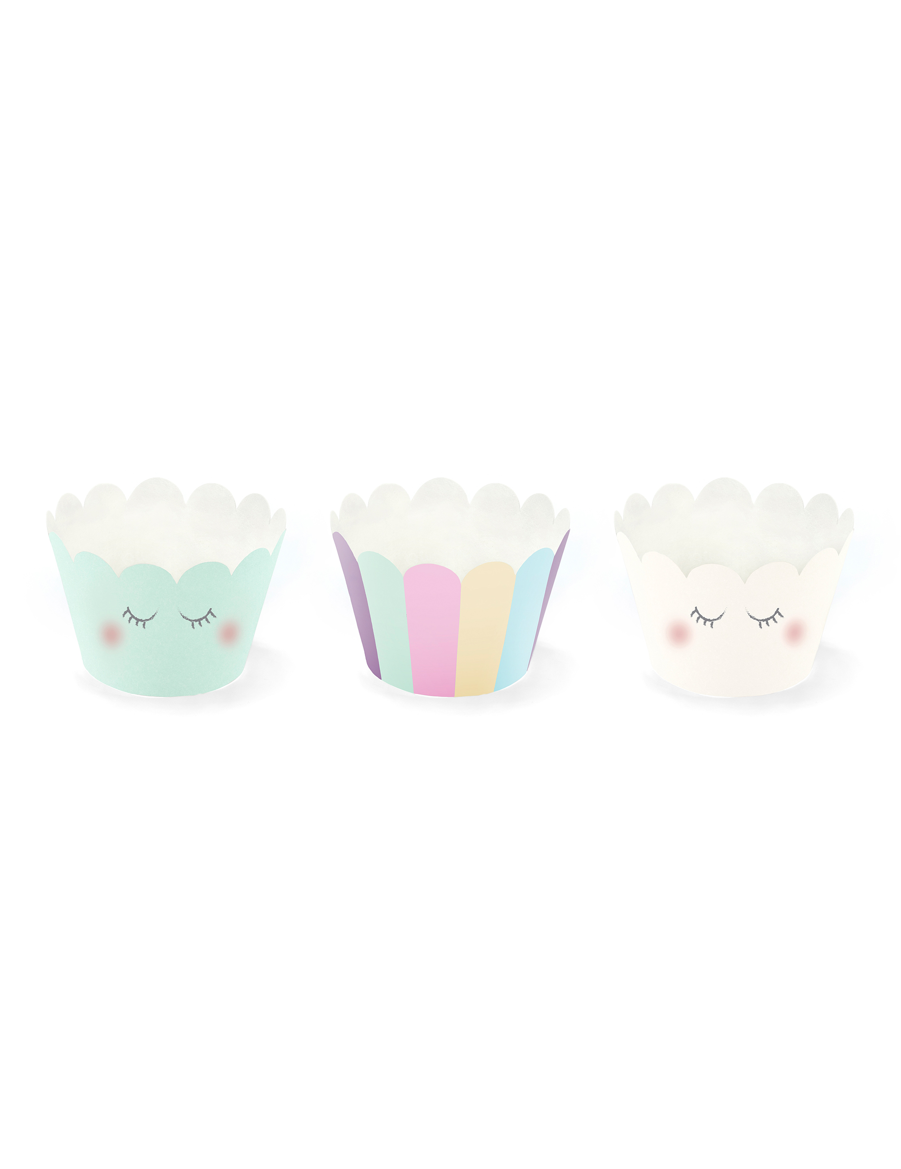 6 Cupcake Wrapper Einhorn 7,5 x 5 cm von PARTYDECO