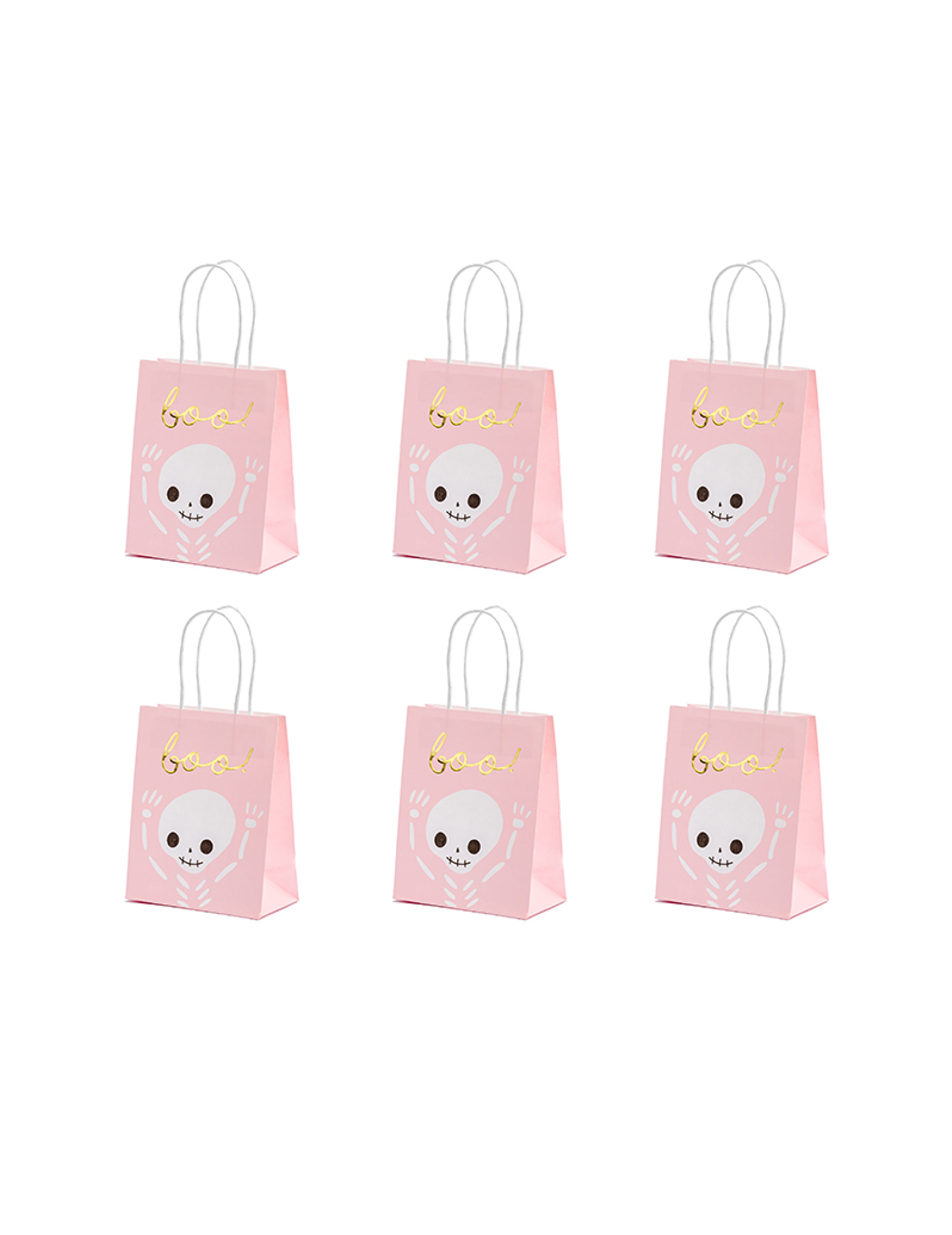 6 Halloween Süßigkeitentüten Boo Rosa + Weiß 6 Halloween Süßigkeitentüten Boo Rosa + Weiß von PARTYDECO