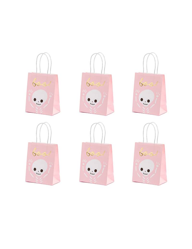 6 Halloween Süßigkeitentüten Boo Rosa + Weiß 6 Halloween Süßigkeitentüten Boo Rosa + Weiß von PARTYDECO