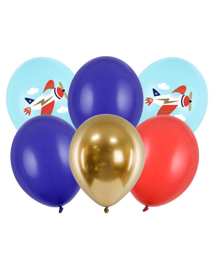 6 "Kleines Flugzeug" Luftballons 30 cm für Kindergeburtstag 6 "Kleines Flugzeug" Luftballons 30 cm für Kindergeburtstag von PARTYDECO