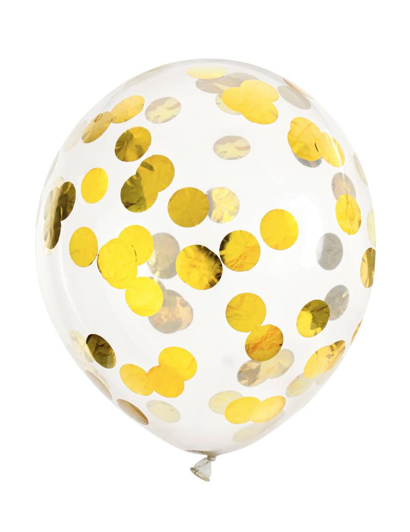 6 Latexballons Transparent Konfetti Gold 6 Latexballons Transparent Konfetti Gold von PARTYDECO