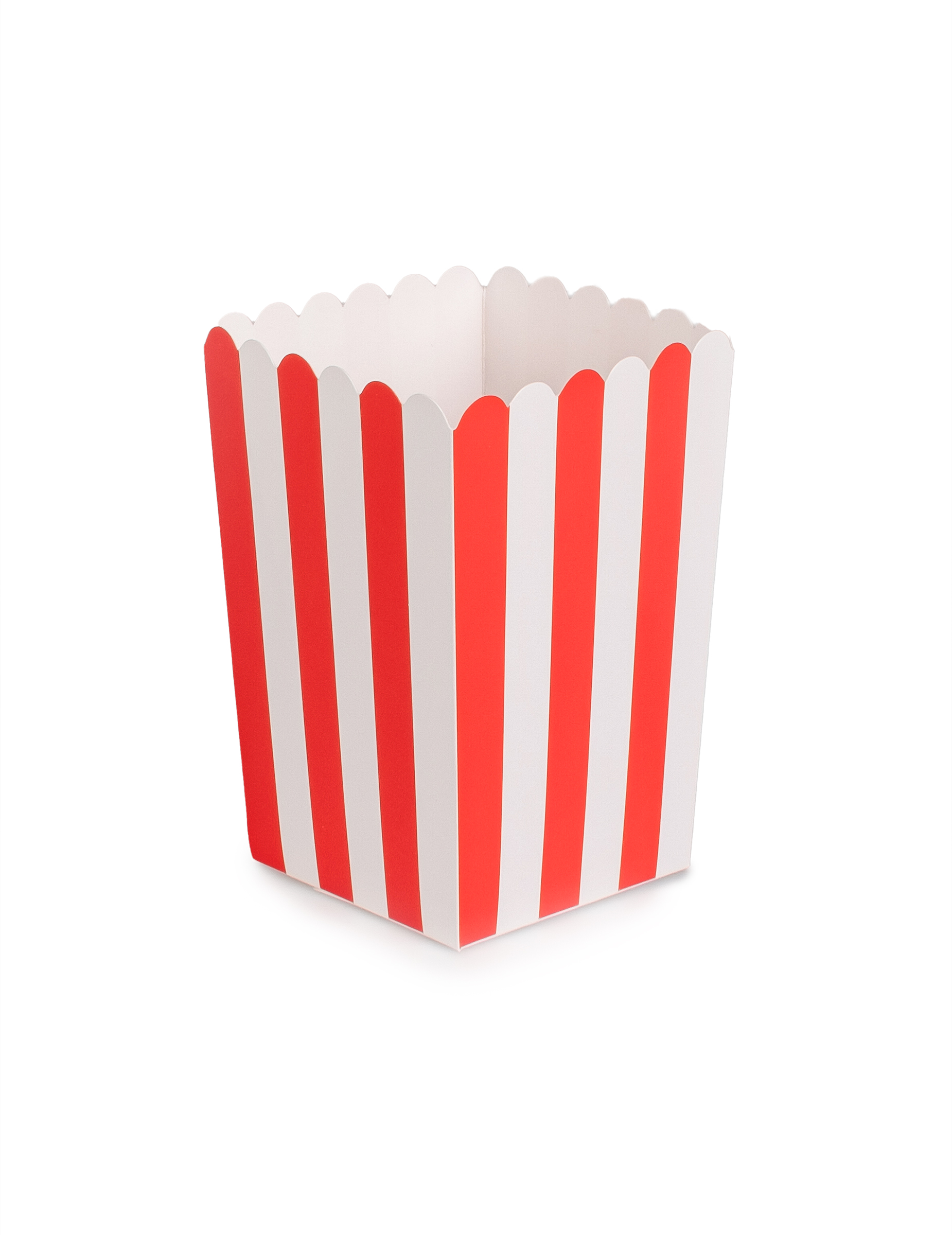 6 Popcorn Boxen Rot Weiß Karton 7 x 12,5 cm von PARTYDECO