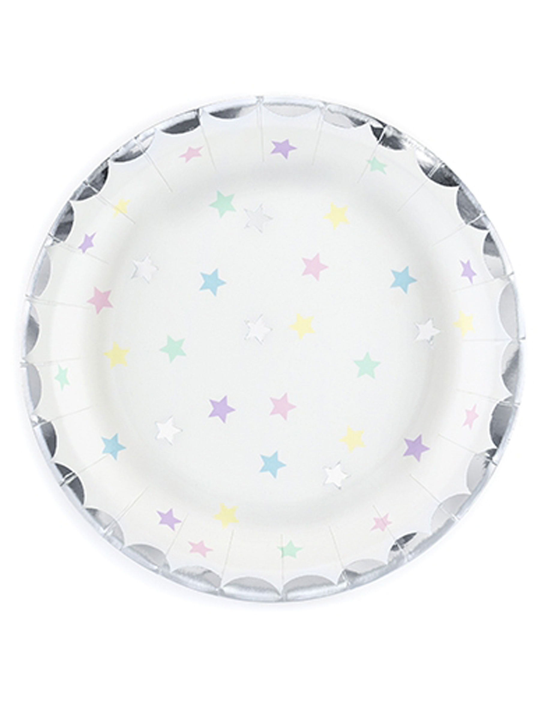 6 kleine Sternen-Pappteller 18 cm in Pastellfarben 6 kleine Sternen-Pappteller 18 cm in Pastellfarben von PARTYDECO