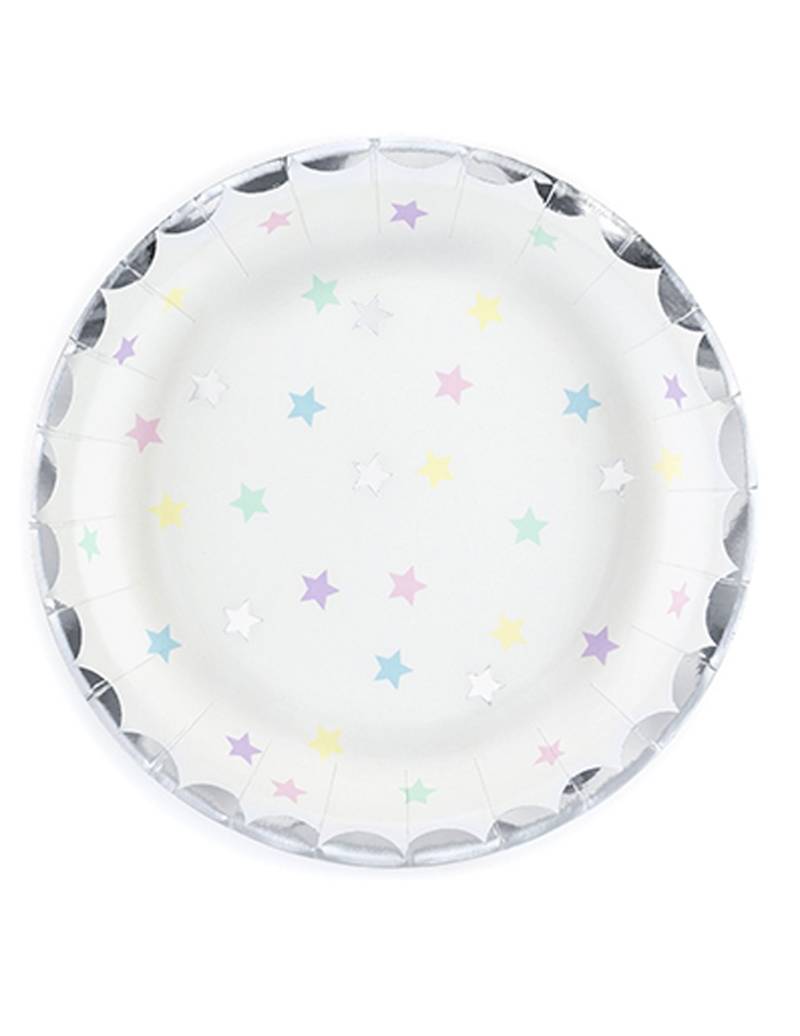 6 kleine Sternen-Pappteller 18 cm in Pastellfarben 6 kleine Sternen-Pappteller 18 cm in Pastellfarben von PARTYDECO