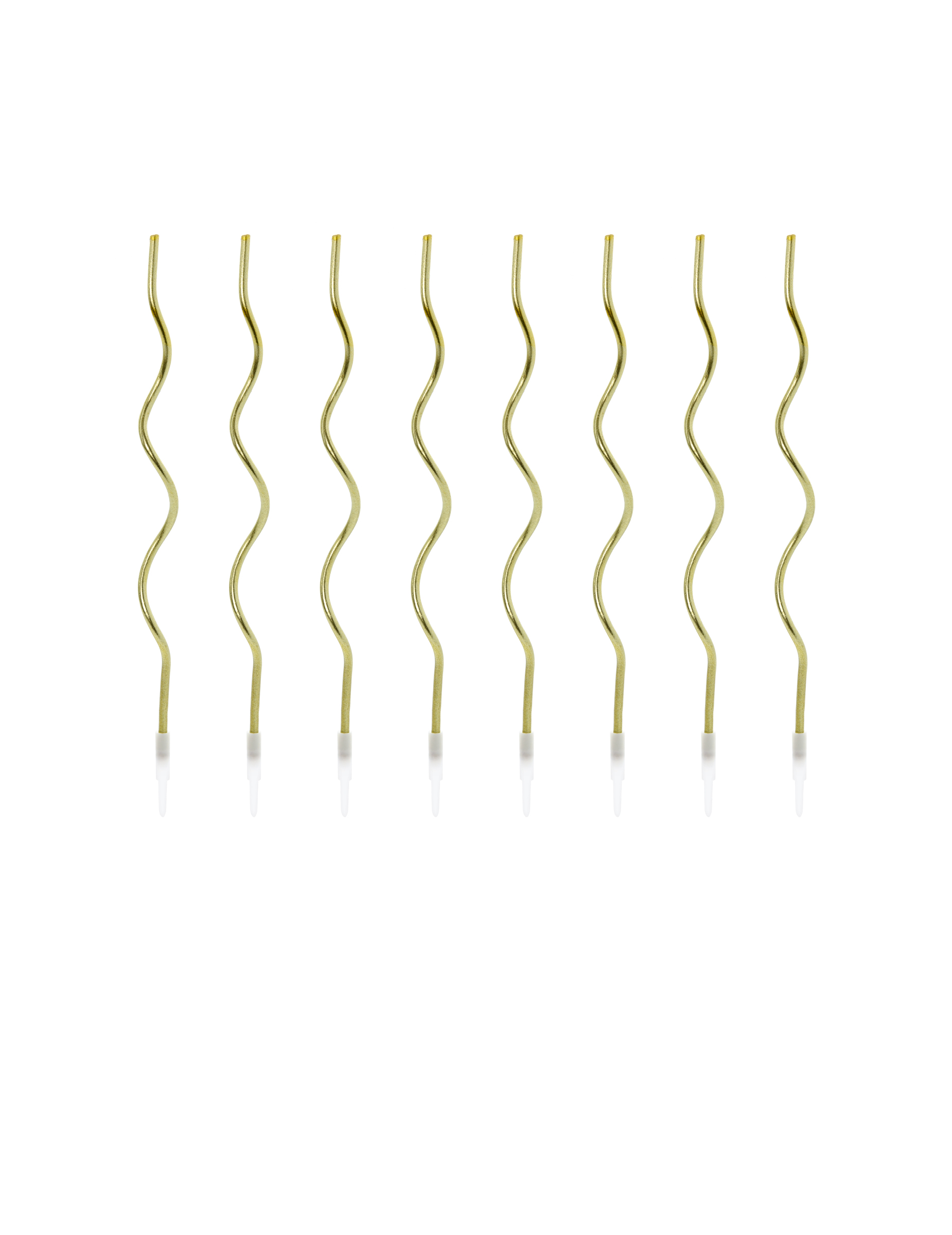 8 goldene Spiral-Kerzen 14 cm mit Haltern 8 goldene Spiral-Kerzen 14 cm mit Haltern von PARTYDECO