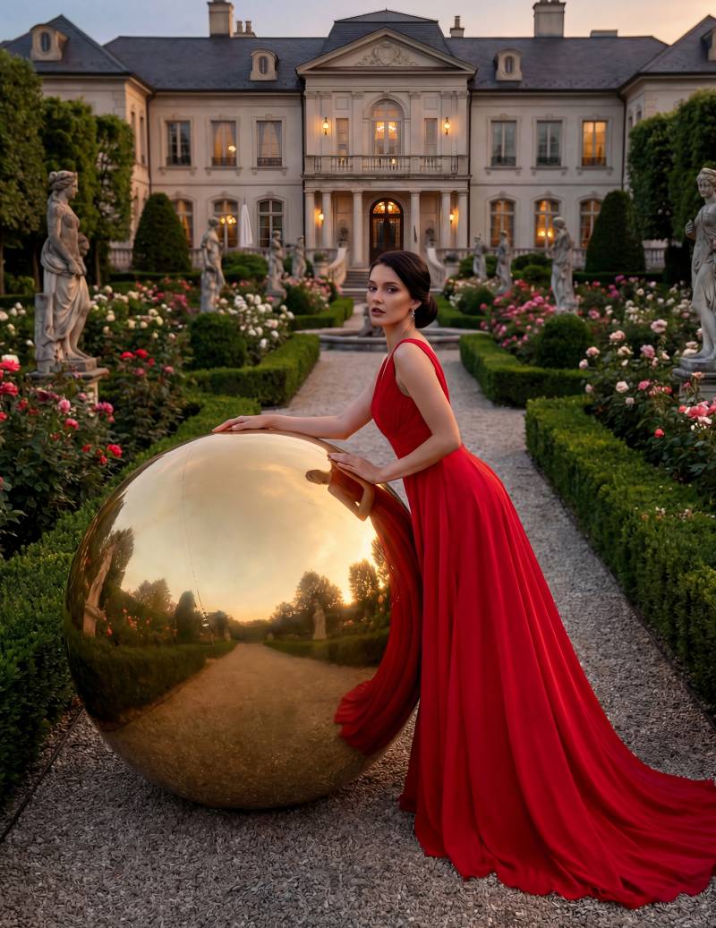 Aufblasbare Spiegelkugel Gold 120cm von PARTYDECO