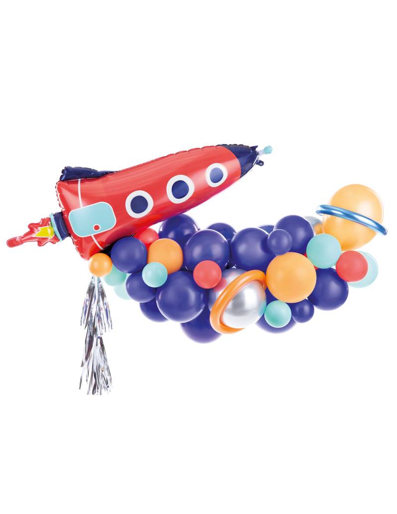 Ballonbogen-Set Weltraum-Party 76-teilig mit Rakete von PARTYDECO