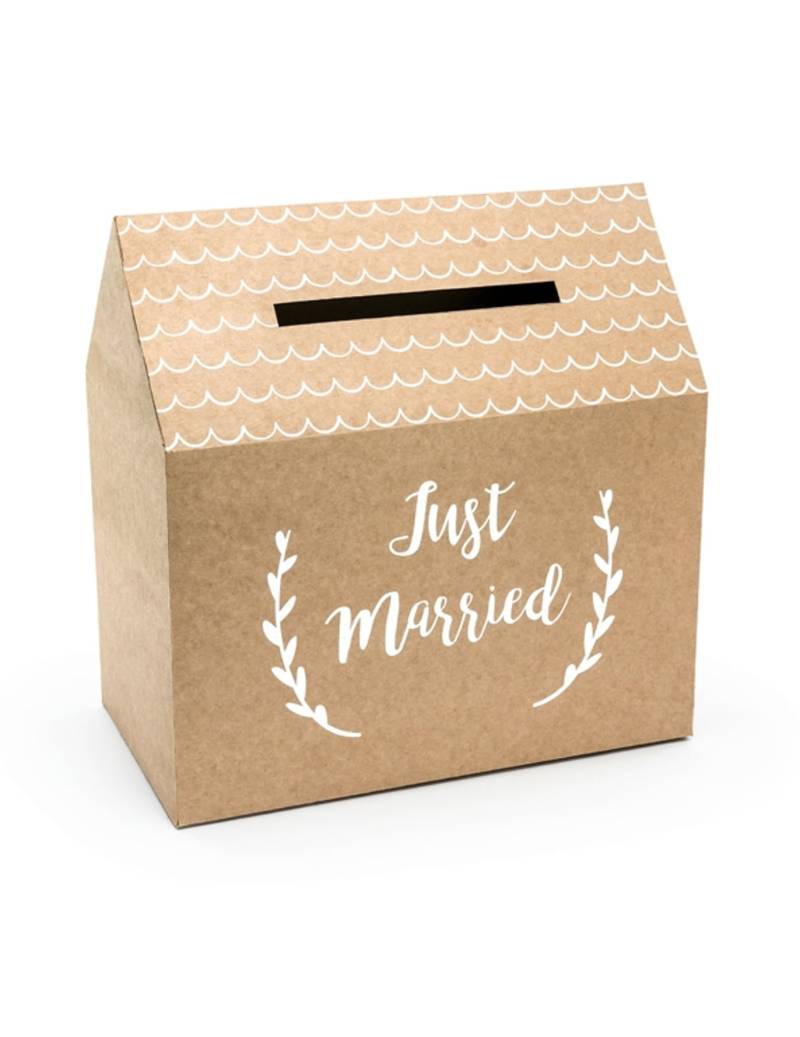 Briefbox Just Married Kraftpapier 30 x 30,5 x 16,5 cm von PARTYDECO