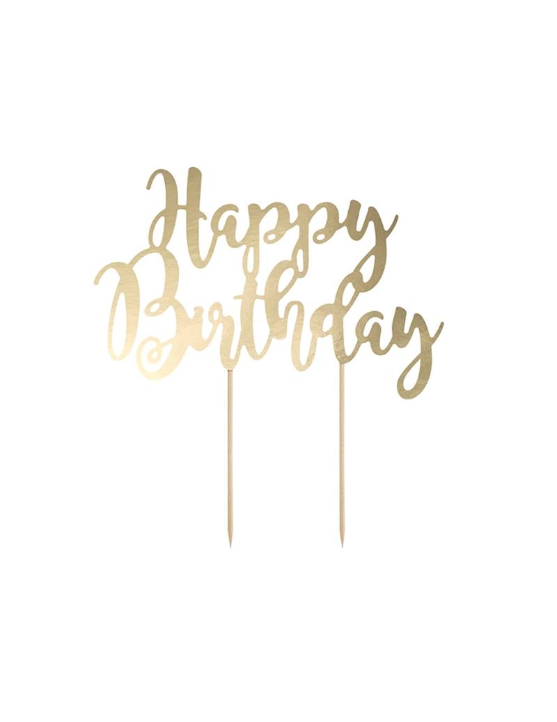 Cake Topper Happy Birthday Gold Karton 22,5 cm Cake Topper Happy Birthday Gold Karton 22,5 cm von PARTYDECO